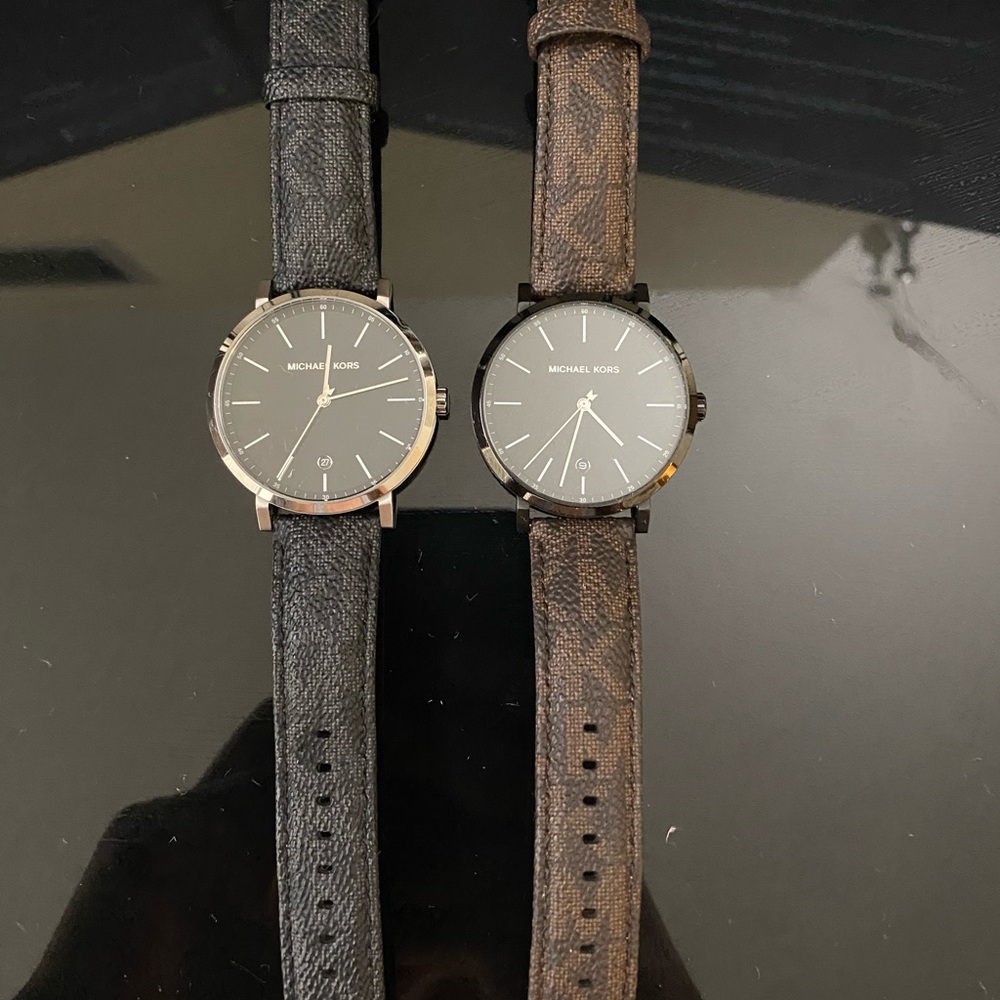 Michael Kors Dual-Tone Black and Brown Men's Watches